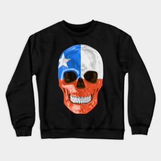 Chile Flag Skull - Gift for Chilean With Roots From Chile Crewneck Sweatshirt